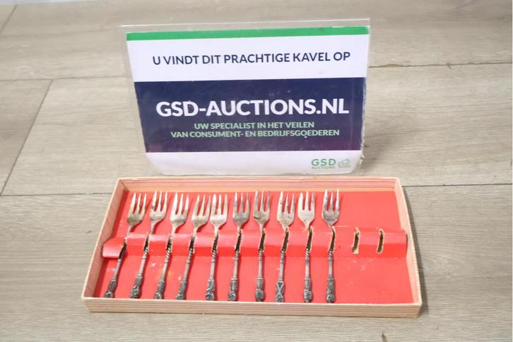 10-Delig Verzilverde Apostel-Gebaksvorkjes, Antiek en Kunst, Curiosa en Brocante, Ophalen of Verzenden