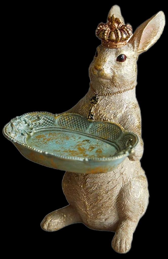 NOSTALGISCH KONIJN MET DIENBLAD. NIEUW., Huis en Inrichting, Woonaccessoires | Dienbladen, Nieuw, Kunststof, Rechthoekig, Ophalen of Verzenden