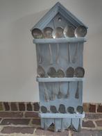 oud antiek tinnen lepelsrek ijsblauw, Ophalen