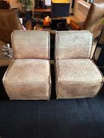 2 x leren stoeltjes, Huis en Inrichting, Stoelen, Ophalen of Verzenden, Zo goed als nieuw, Twee