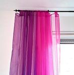 Vitrage, roze en paars silk, 150x250 cm met lussen, Ophalen of Verzenden, Zo goed als nieuw, 200 cm of meer, 200 cm of meer