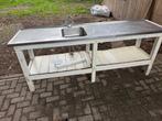 rvs aanrechtblad / blok, Huis en Inrichting, Keuken | Complete keukens, Ophalen, Gebruikt, Enkelwandige keuken