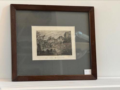 Nr 18 : gravure van een oude Joodse begraafplaats in Praag, Antiek en Kunst, Kunst | Etsen en Gravures, Ophalen