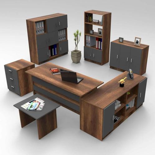 Set van bureau met bijzettafel en opbergkasten Robbie, Huis en Inrichting, Tafels | Eettafels, Ophalen of Verzenden