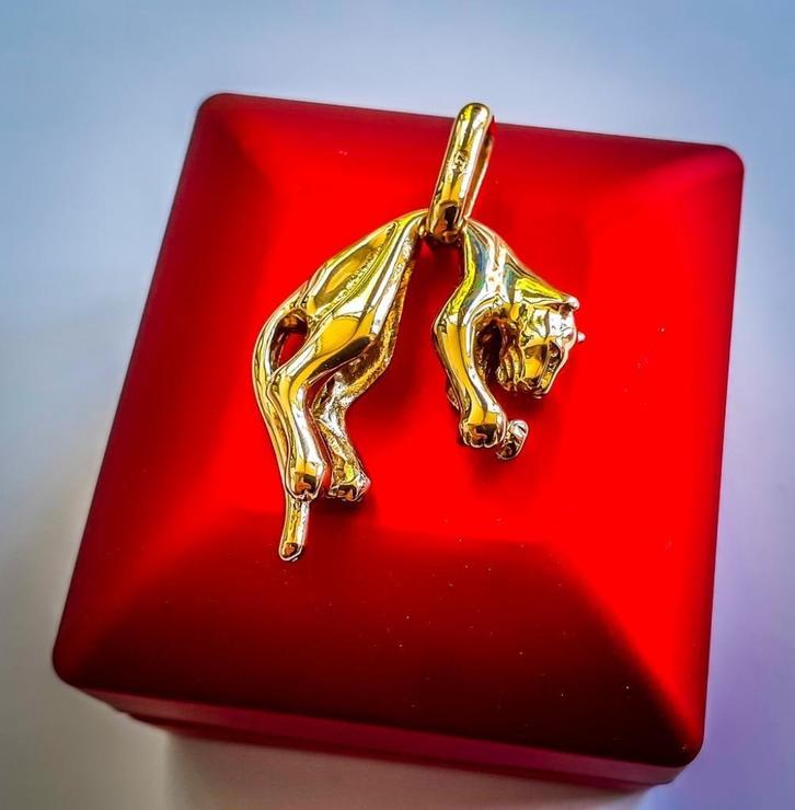 18 karaat gouden hanger Panter - 23 gram, Sieraden, Tassen en Uiterlijk, Kettinghangers, Zo goed als nieuw, Goud, Goud, Dier, Ophalen