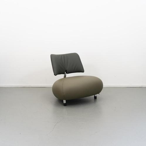 2x Leolux Pallone olijfgroen (e.v.t. met bijpassende Kikko), Huis en Inrichting, Fauteuils, Zo goed als nieuw, Leer, Ophalen of Verzenden