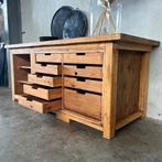 Oude bakkerswerkbank, houten werkbank, toonbank, dressoir, Ophalen