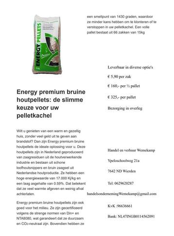 Diverse soorten gecertificeerde pellets  beschikbaar voor biedingen