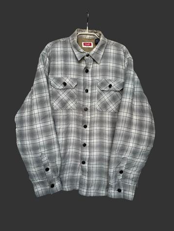 Wrangler Shacket Maat M Grijs Wit Ruit Cowboy Fleece beschikbaar voor biedingen