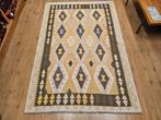 Handgeweven oosterse wollen kelim 227x152, Info@SlatsAntiek.nl, 100 tot 150 cm, Vof Slats Antiek, Ophalen of Verzenden