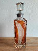 Vintage karaf van Boheems kristal – Amber Cut to Clear, Ophalen of Verzenden, Zo goed als nieuw
