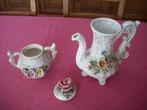 oude are deco koffie pot en suiker pot met op liggende bloem, 10 kopjes of meer, Ophalen of Verzenden, Overige modellen
