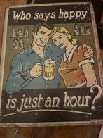 Vintage Reclamebord Happy Hour, Ophalen