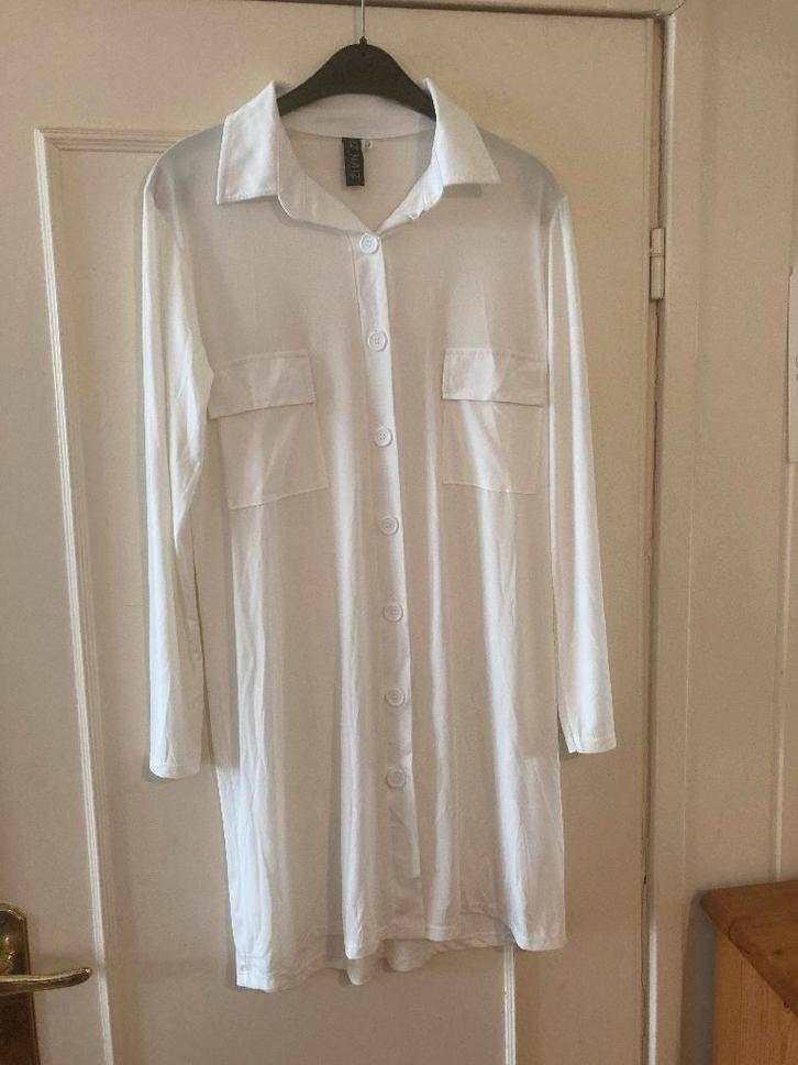 Elegante gebroken witte lange blouse van Iz Naiz, maat L, Kleding | Dames, Blouses en Tunieken, Zo goed als nieuw, Maat 42/44 (L)