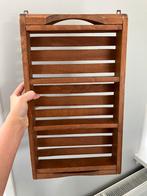 Vintage brocante hout houten rek kruidenrek wandrek bruin, Antiek en Kunst, Curiosa en Brocante, Ophalen of Verzenden
