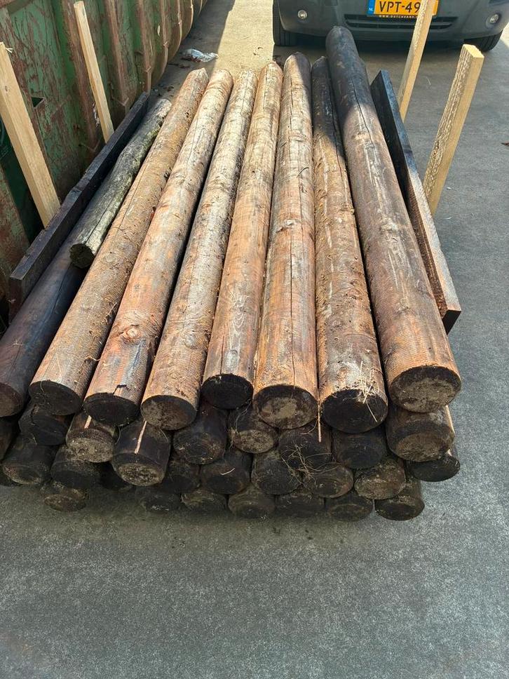 Houte palen  piketten Hekpalen, Tuin en Terras, Overige Tuin en Terras, Nieuw, Ophalen