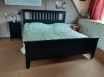 Ikea Hemnes Bed 180 x 200 en nachtkasje in het bruin, Zie foto, Gebruikt, Bruin, Tweepersoons