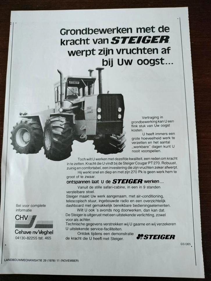 Steiger Cougar PT270 Trekker, Boeken, Catalogussen en Folders, Ophalen of Verzenden
