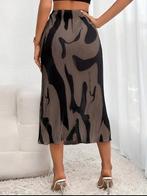 Plissé rok bruin/zwart xl, Zwart, Maat 46/48 (XL) of groter, Nieuw, Ophalen of Verzenden