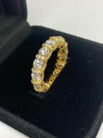 Luxe 5.50ct Moissanite Eternity Ring – Vermeil 18k verguld, Nieuw, Ophalen of Verzenden, 17 tot 18, Dame