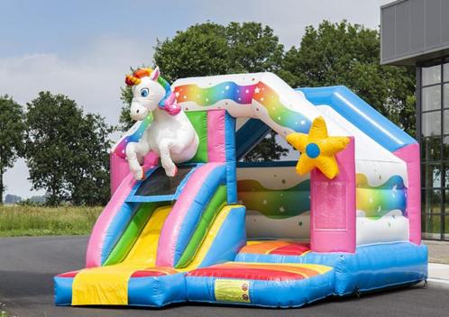 Springkussen Unicorn te huur, huren, Hobby en Vrije tijd, Feestartikelen | Verhuur, Zo goed als nieuw, Verjaardag, Verzenden