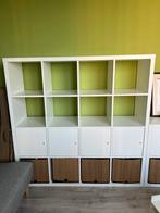 IKEA Kallax blokken kast met rij deuren en manden (182x182cm, Ophalen, 150 tot 200 cm, Zo goed als nieuw, 150 tot 200 cm