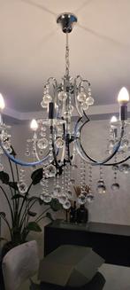 Kroonluchter met Kristallen - 8 Armen, Huis en Inrichting, Lampen | Kroonluchters, Ophalen of Verzenden, Zo goed als nieuw, Glas