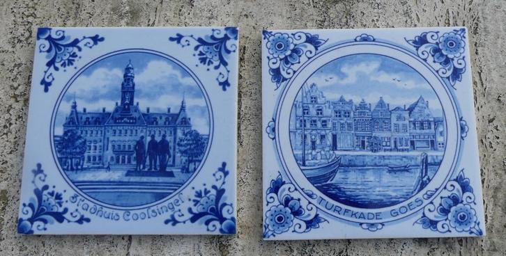 Westraven Turfkade Soest + Westraven Stadhuis Coolsingel, Antiek en Kunst, Antiek | Wandborden en Tegels, Ophalen of Verzenden