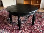 Zwarte bijzettafel hout, Ophalen, Gebruikt, 50 tot 100 cm, Rond