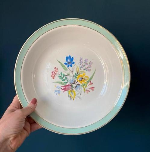 Badonviller grote, diepe vintage serveerschaal, Huis en Inrichting, Keuken | Servies, Bord(en), Overige stijlen, Porselein, Verzenden