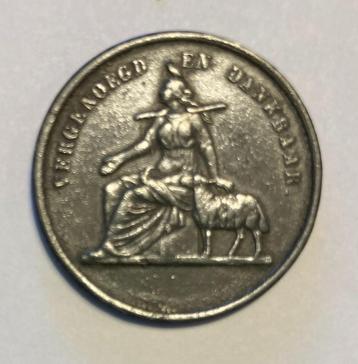 Tinnen broodpenning 1861 beschikbaar voor biedingen