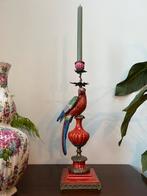 Porseleinen papegaai kandelaar met brons, Ophalen of Verzenden