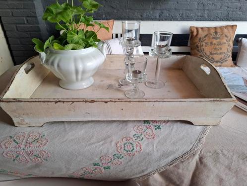 Groot oud brocante dienblad ,mangelbak, Antiek en Kunst, Curiosa en Brocante, Ophalen of Verzenden