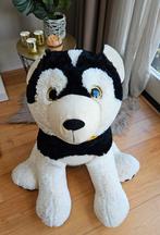 XXL Grote, zachte zwart/witte pluche Husky hond knuffel, Kinderen en Baby's, Speelgoed | Knuffels en Pluche, Ophalen, Gebruikt