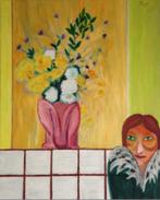 Yvan Theys (1936-2005) - 'Vrouw met bloemstuk' - 1975, Ophalen