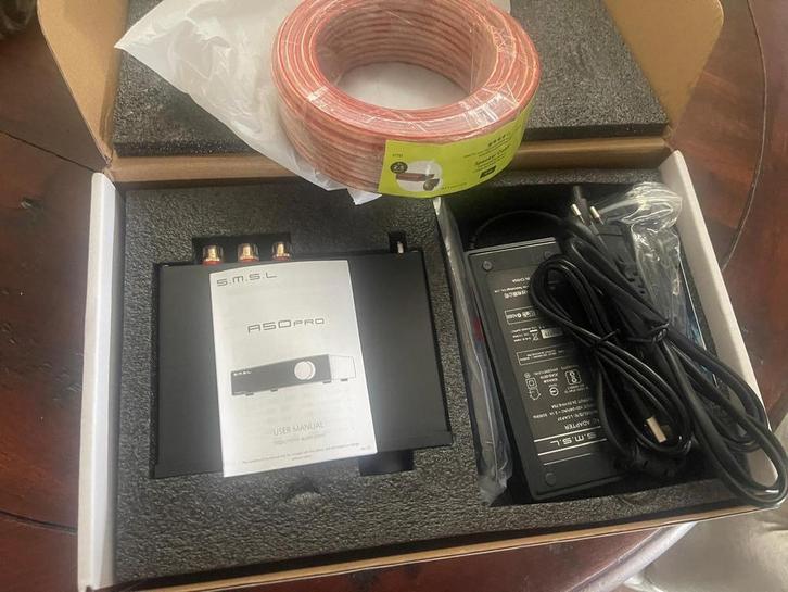 SMSL A50 Pro Versterker - Nieuwstaat! Met kabel, Audio, Tv en Foto, Versterkers en Receivers, Zo goed als nieuw, Stereo, 60 tot 120 watt