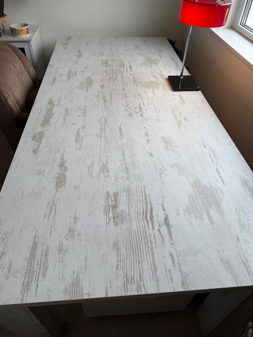 Prachtige grote white wash Eettafel massief, Huis en Inrichting, Tafels | Eettafels, Zo goed als nieuw, 200 cm of meer, Vijf personen of meer