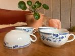 4 Vintage Poolse Kopjes met Blauwe Bloemen, Gebruikt, Ophalen of Verzenden, Overige stijlen, Kop(pen) en/of Schotel(s)