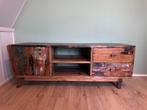Retro tv meubel van recycled hout uit Indonesie, Ophalen, Teakhout, Zo goed als nieuw, Minder dan 100 cm