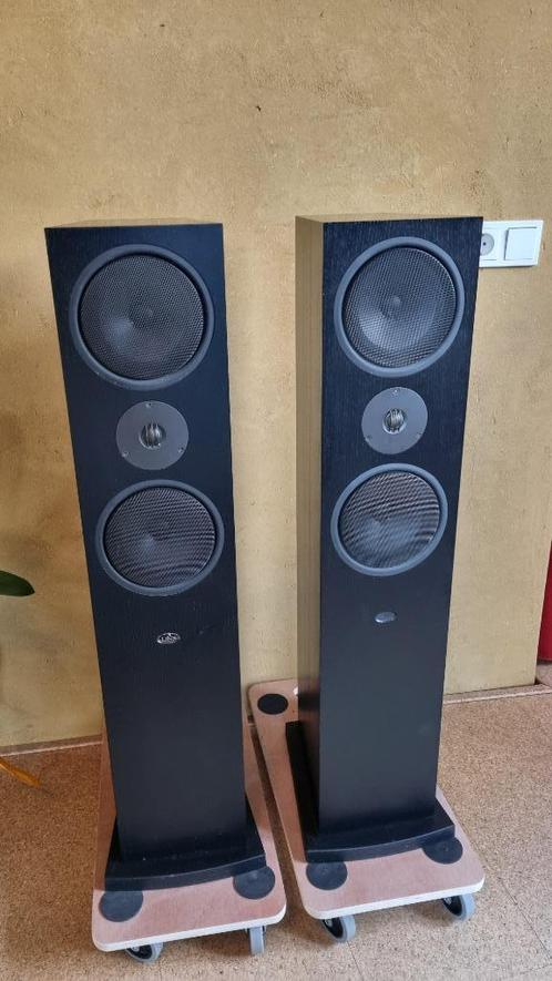 Linn Ninka luidsprekers speakers, zwart, in nette staat, Audio, Tv en Foto, Luidsprekers, Gebruikt, Front, Rear of Stereo speakers