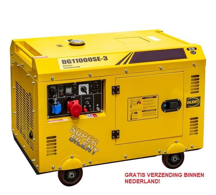 Diesel Aggregaat / Generator Silent 10 KVA - 230/3x400V, Doe-het-zelf en Verbouw, Aggregaten, Nieuw, Dieselolie, 10 tot 30 kVA