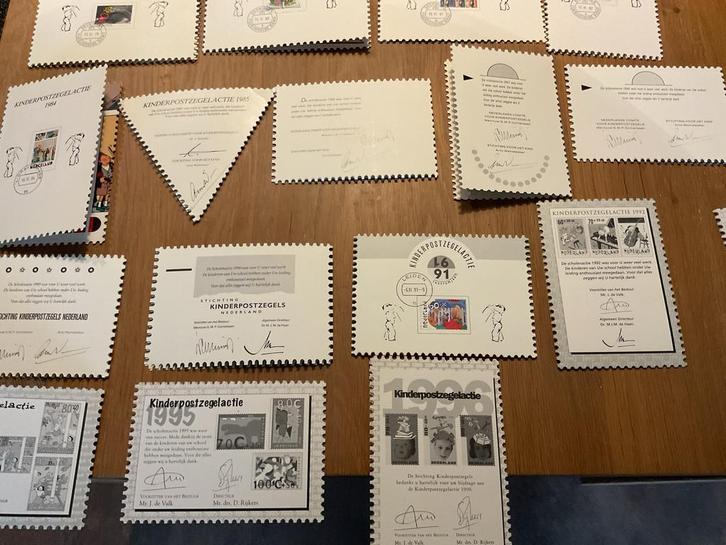 Bedankkaarten Kinderpostzegels . Diverse jaartallen, Postzegels en Munten, Postzegels | Nederland, Gestempeld, Na 1940, Ophalen of Verzenden