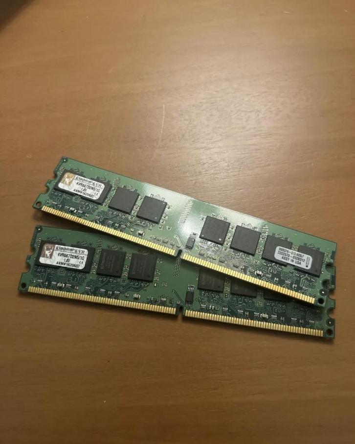 4GB : 2x  2GB 256M x 64-Bit DDR2-667 CL5 240-Pin DIMM, Computers en Software, RAM geheugen, Gebruikt, Desktop, 4 GB, DDR2, Ophalen of Verzenden