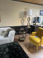 Zwart-gouden trolley bijzettafel, Ophalen, Rond, Nieuw, 55 tot 75 cm