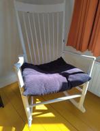 Deense vintage jaren 60 Hans Wegner rocking chair, Huis en Inrichting, Stoelen, Ophalen, Riet of Rotan, Gebruikt, Wit