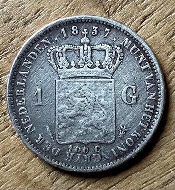 1 gulden 1837 Willem I beschikbaar voor biedingen