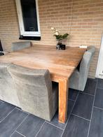 Leren stoelen, Huis en Inrichting, Stoelen, Ophalen, Gebruikt, Vier, Grijs