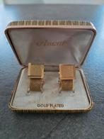 Ascot manchet knoppen Gold plated, Sieraden, Tassen en Uiterlijk, Manchetknopen, Ophalen of Verzenden, Zo goed als nieuw, Overige materialen