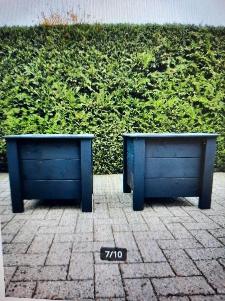2 mooie bloembakken en eventueel picknicktafel, Tuin en Terras, Bloembakken en Plantenbakken, Nieuw, Hout, Tuin, Rechthoekig, Ophalen