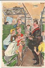 MET KINDERTREIN OP REIS INTERIEUR TREINSTEL CONDUCTEUR SNOEP, Verzamelen, Ophalen of Verzenden, 1960 tot 1980, Gelopen, Zuid-Holland